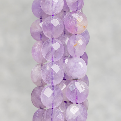 Lavender Amethyst Round Flat Faceted 10mm