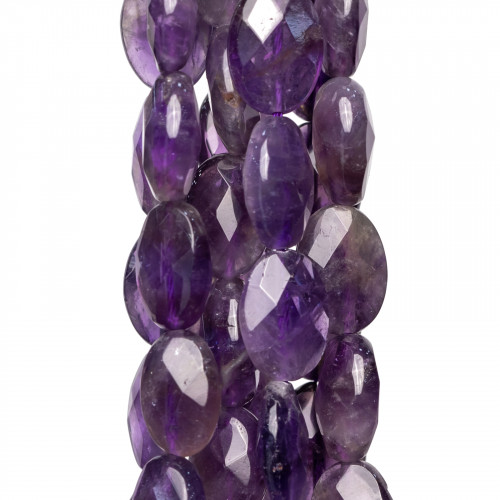 Amethyst Oval Flat Faceted 12x16mm Τραχύ