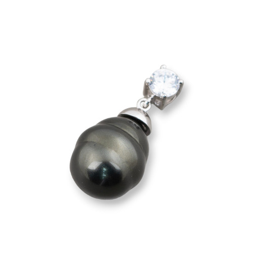 925 Silver Pendant With Mallorcan Pearls 12x26mm