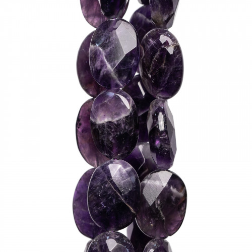 Amethyst Oval Flat Faceted 13x18mm Τραχύ