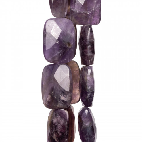 Amethyst Rectangle Flat Faceted 13x18mm Τραχύ δεύτερη επιλογή