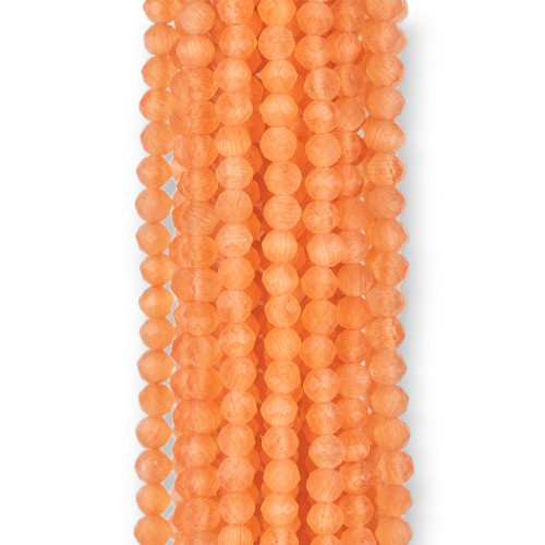 Katzenauge, facettierter Diamantschliff, 3 mm, Orange