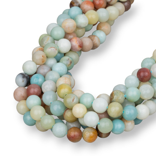 Amazonite Multicolor Smooth Στρογγυλό 08mm