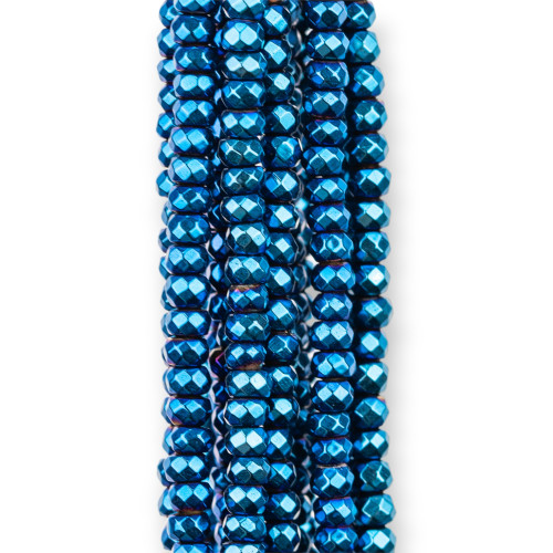 10 pezzi Rondell blu Vetro Vetro Smerigliato perla 8x6mm 