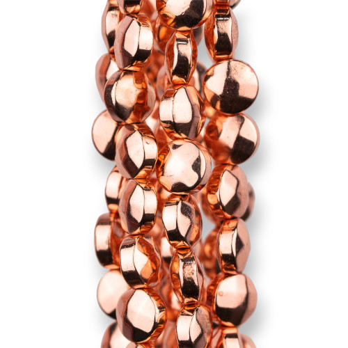Ematite Tondo Piatto Coin Sfaccettato 6mm Oro Rosa