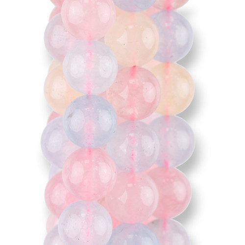 Giada Giadeite Colorata Linea Economica Tondo Liscio 10mm Berillo Mix