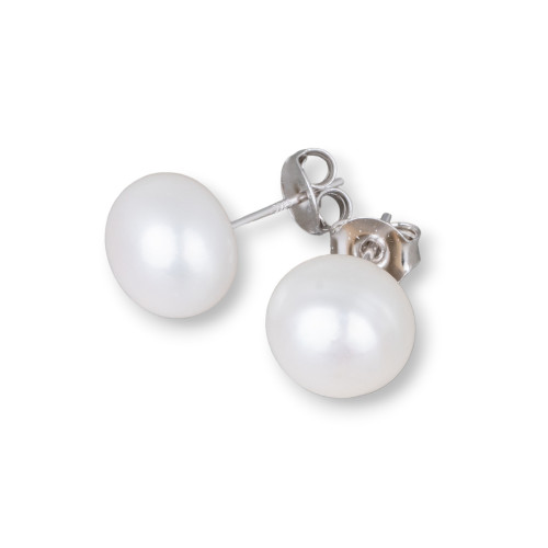 925 Silver Earrings and River Pearls 5.0-5.5mm 6 Pairs White