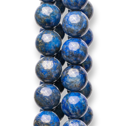 Blue Lapis Lazuli Reinforced Round Smooth 12mm Dark