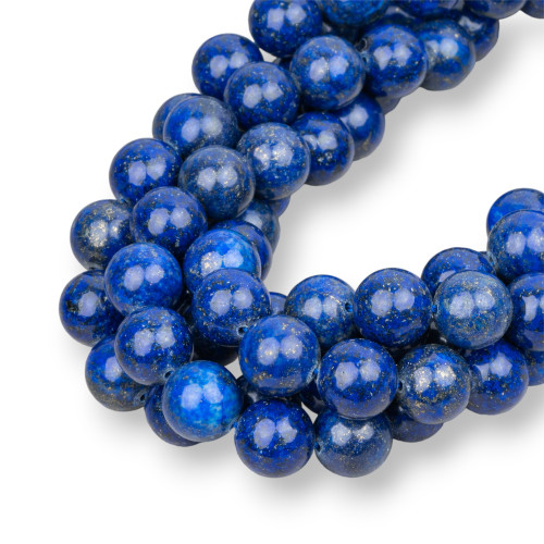 Reinforced Blue Lapis Lazuli Round Smooth 14mm