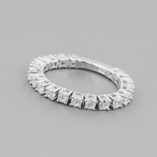 925 Silver Ring With Light Points Set Soft Ring Thickness 3mm