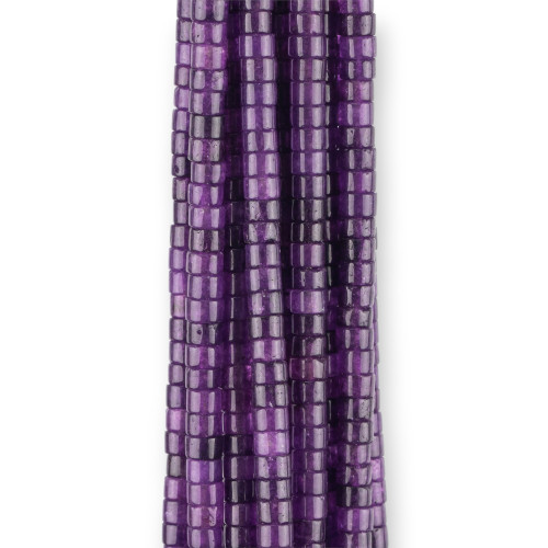Purple Jade Smooth Washers Tubes 4x2mm