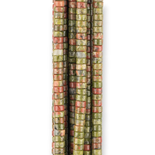 Unakite Smooth Washers Tubes 4x2mm
