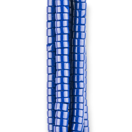 Blu Lapis Paste Tubular Rondelle 4x2mm