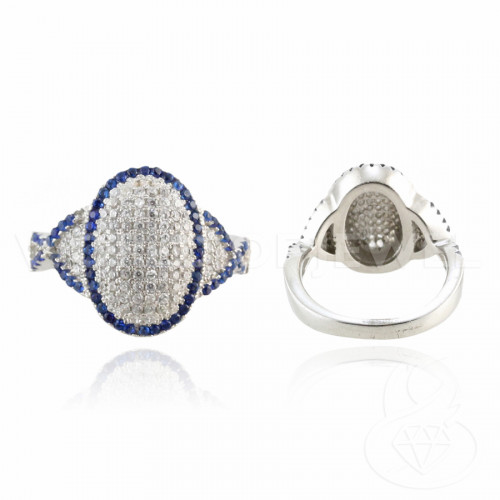 Ring aus 925er Silber mit rhodinierten Zirkonen Mod05 Größe 6