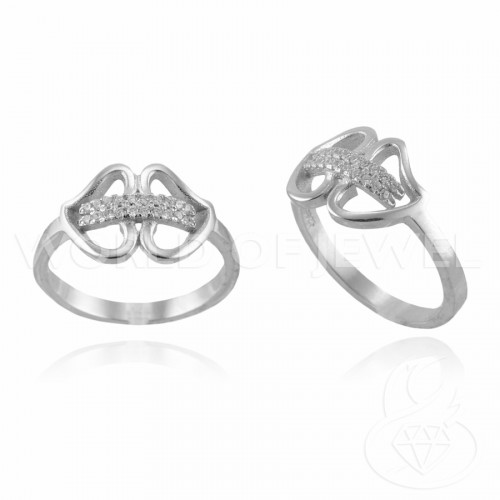925 Silver Ring With Rhodium-plated Zircons Mod12 Size 6