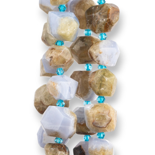 Chalcedony Irregular Stone Faceted Nuggets 18-20x12-15mm Raw