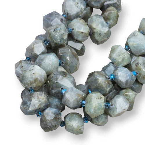 Labradorite Gray Stone Irregular Faceted Nuggets 18-20x12-15mm