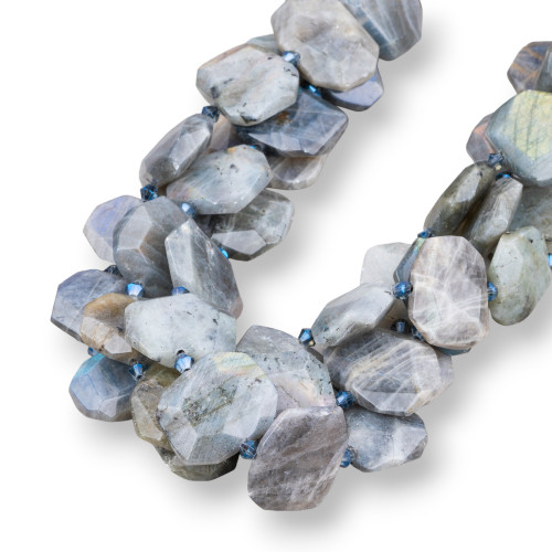 Ακανόνιστος Labradorite Flat Faceted 25-20mm