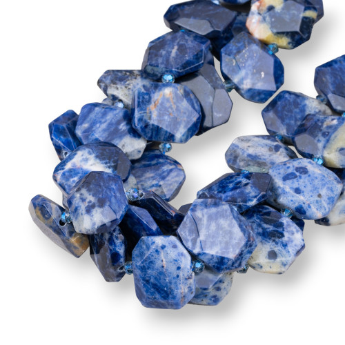 Sodalite Irregular Flat Faceted 25-20mm