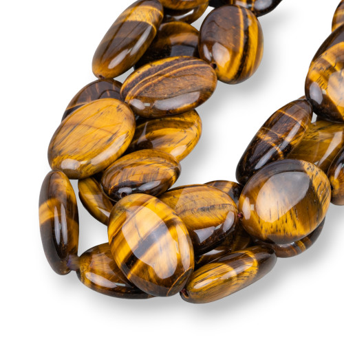 Flat Oval Yellow Tiger's Eye 18x25mm