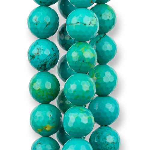 Stabilized Turquoise Faceted 12mm