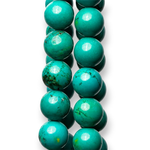 Stabilized Turquoise Smooth Στρογγυλό 18mm