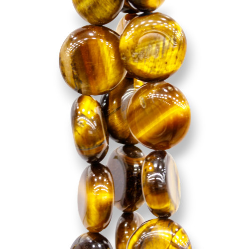 Yellow Tiger Eye Στρογγυλό Επίπεδο Λείο 14mm