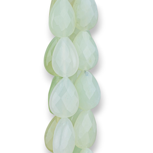 Giada (New Jade) Gocce Piatte Sfaccettate 13x18mm
