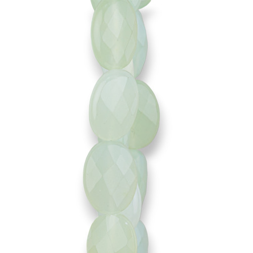 Giada (New Jade) Ovale Piatto Sfaccettato 15x20mm
