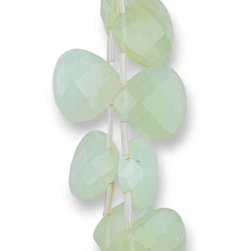Giada (New Jade) Plettro Piatto Sfaccettato Con Foro Laterale 20mm