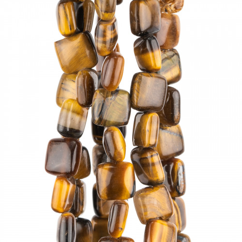 Yellow Tiger's Eye Flat Square 8mm Second Choice