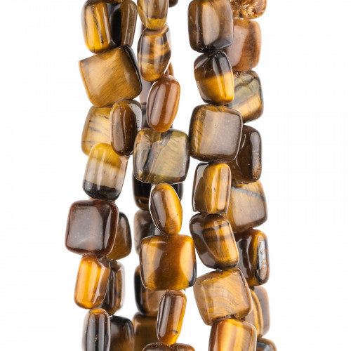 Yellow Tiger's Eye Flat Square 8mm Δεύτερη Επιλογή