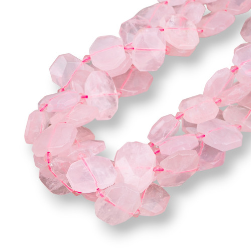 Rose Quartz Irregular Flat Faceted 20-15mm