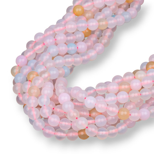 Multicolor Smooth Round Chalcedony 06mm