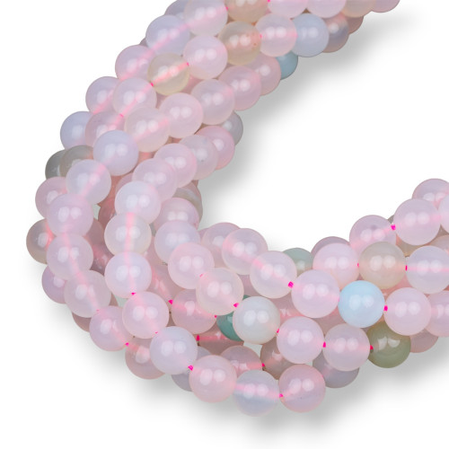 Multicolor Smooth Round Chalcedony 08mm