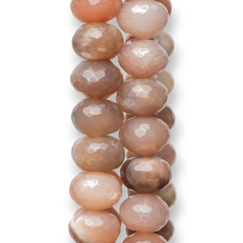 Pink Moonstone Rondelle Faceted 12x9mm