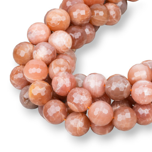 Faceted Pink Moonstone 14mm