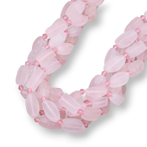 Rose Quartz Oval Flat Satin (Matte) 10-16mm