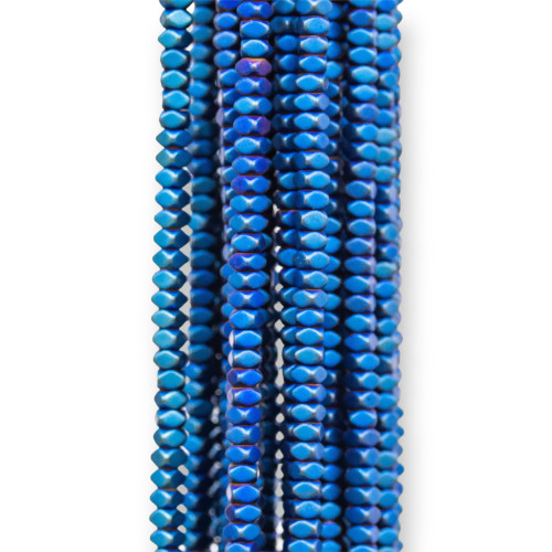 Ematite Satinato Opaco (Matte) Rondelle Dodici Facce 3x2mm Blu