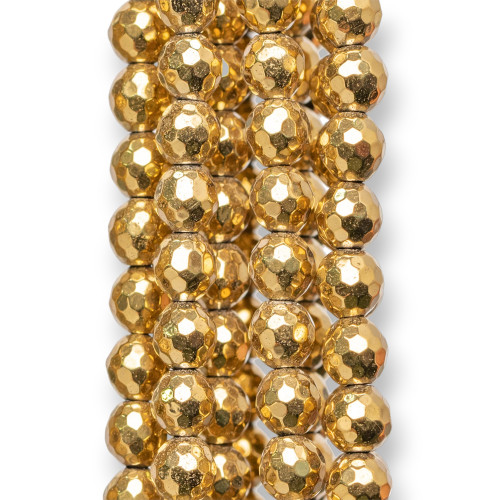 Faceted Hematite 06mm Golden