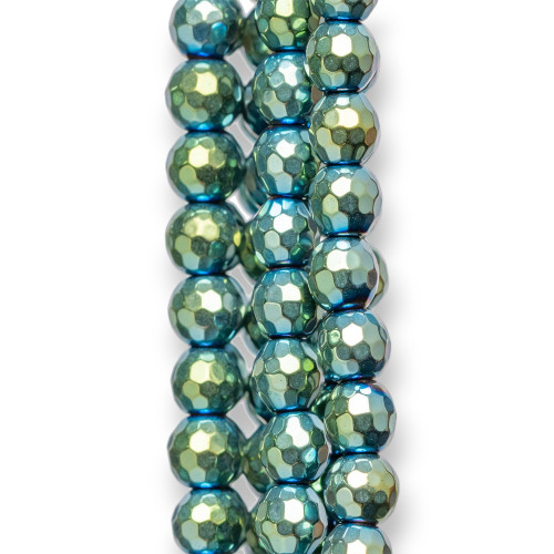 Faceted Hematite 06mm Green