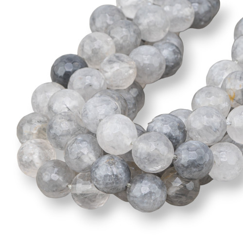 Faceted Gray Quartz 14mm