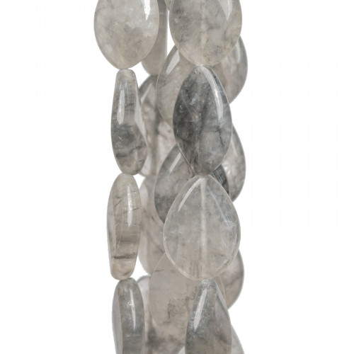 Gray Quartz Drops Twist Plate 18x25mm