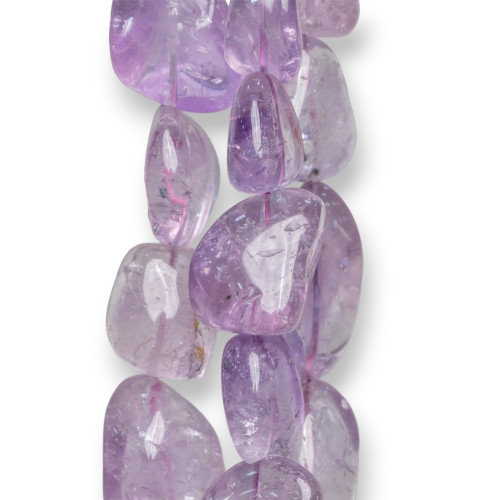 Clear Amethyst Smooth Tumbled Stone 15-32mm Transparent
