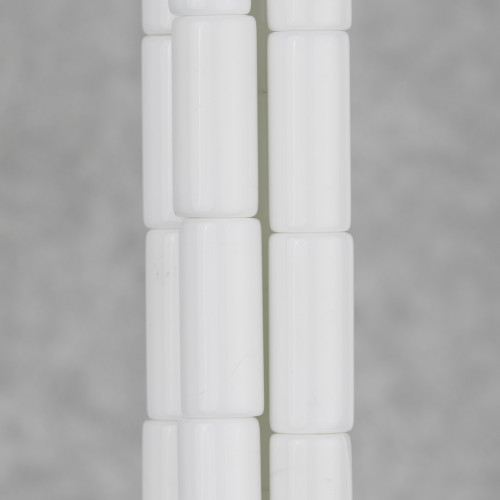 White Agate Synt Cylinder 12x28mm