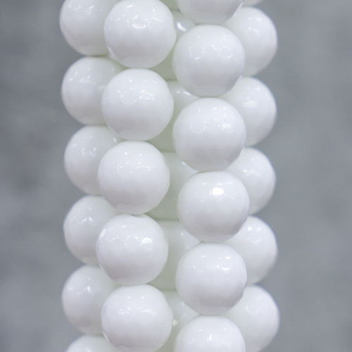 White Agate Faceted Synt 08mm