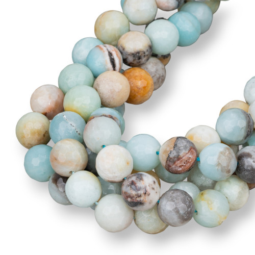 Multicolor Faceted Amazonite 14mm