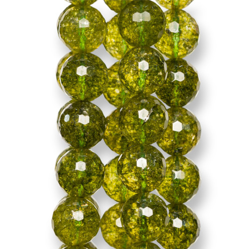 Faceted Peridot Color Rock Crystal 12mm