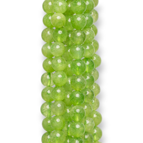 Peridot Colored Rock Crystal Smooth Round 06mm Clear