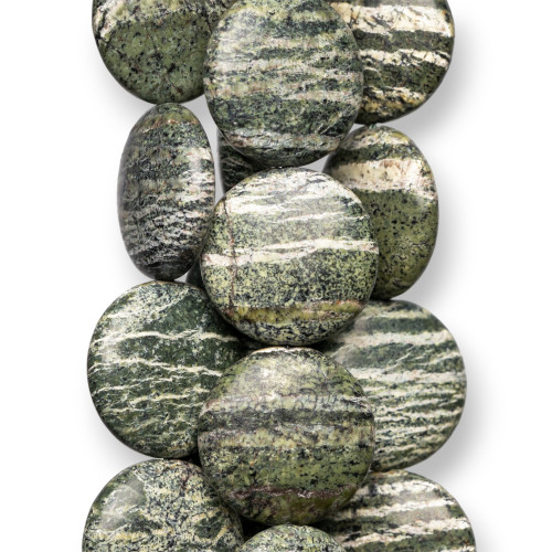 Πράσινος Serpentine Jasper Στρογγυλός Επίπεδος Λείος 20mm